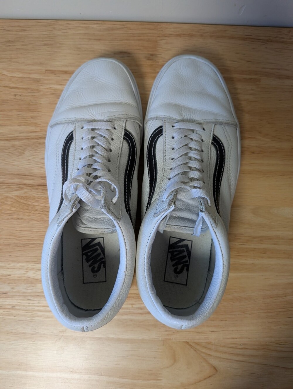 White Leather Vans